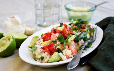 Seafood salad with avocado