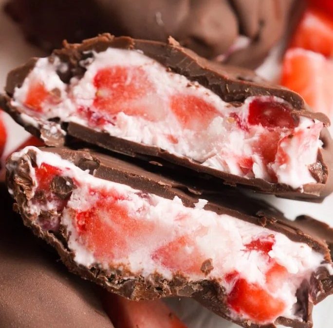 Chocolate covered strawberry and yoghurt clusters